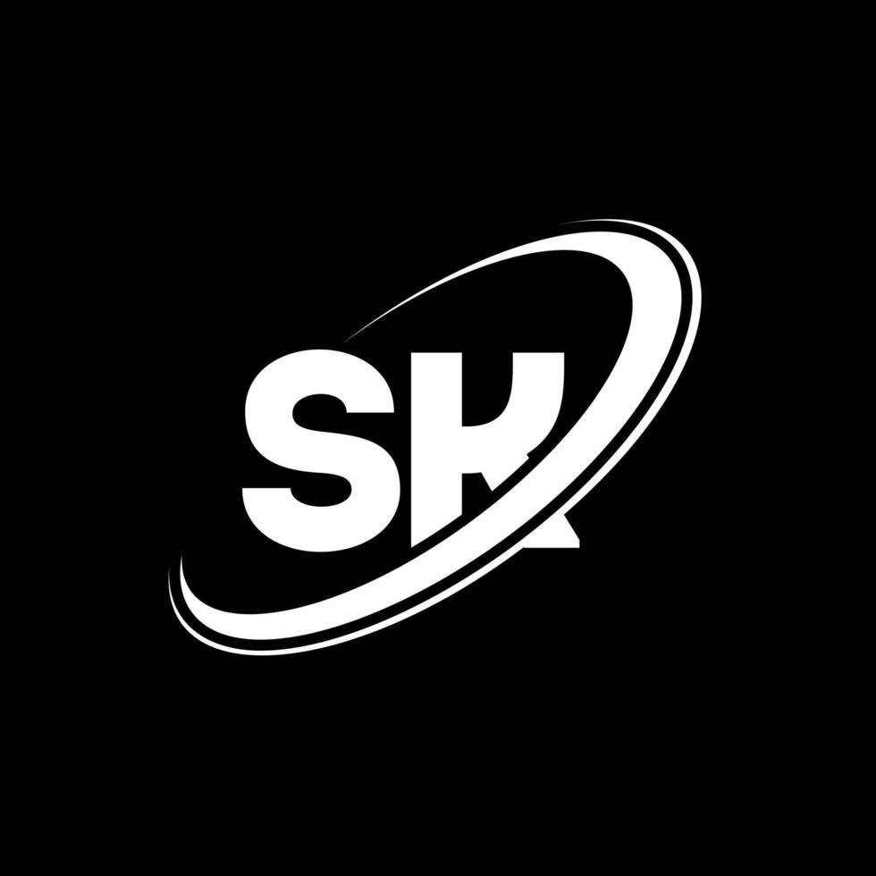 SK S K letter logo design. Initial letter SK linked circle uppercase monogram logo red and blue. SK logo, S K design. sk, s k vector