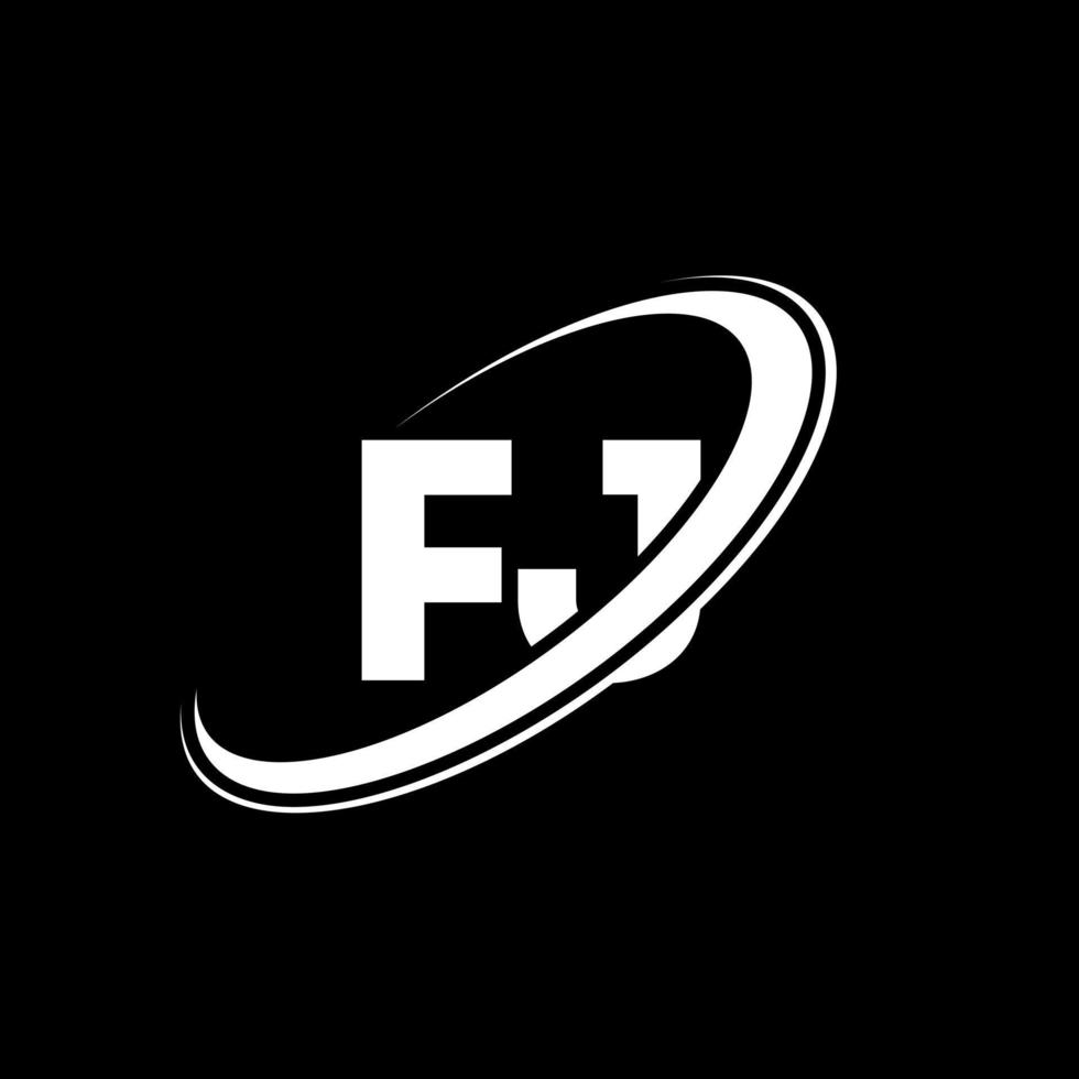 diseño del logotipo de la letra fj fj. letra inicial fj círculo vinculado en mayúsculas logo monograma rojo y azul. logotipo de fj, diseño de fj. fj, fj vector