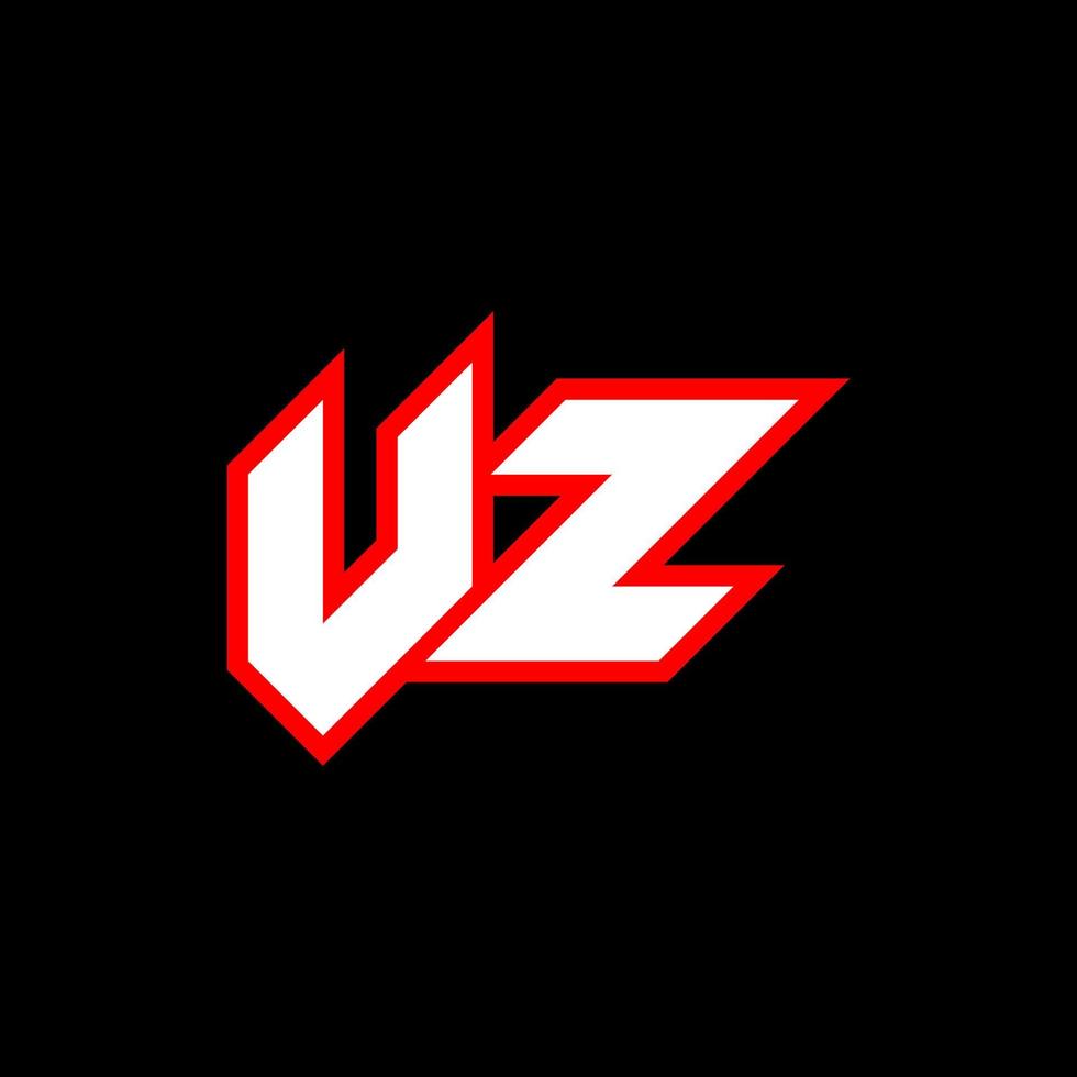 diseño de logotipo vz, diseño inicial de letras vz con estilo de ciencia ficción. logotipo vz para juegos, deportes, tecnología, digital, comunidad o negocios. fuente de alfabeto cursiva moderna vz sport. fuentes tipográficas de estilo urbano. vector