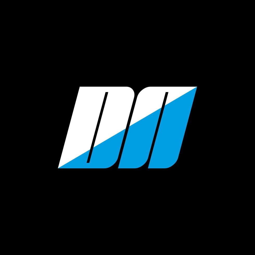 diseño del logotipo de la letra dn sobre fondo negro. concepto de logotipo de letra de iniciales creativas dn. diseño de icono dn. dn diseño de icono de letra blanca y azul sobre fondo negro. dn vector