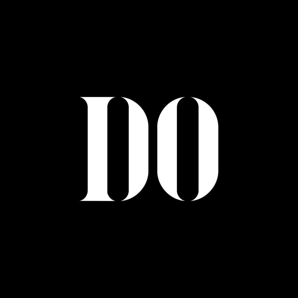 DO D O letter logo design. Initial letter DO uppercase monogram logo white color. DO logo, D O design. DO, D O vector
