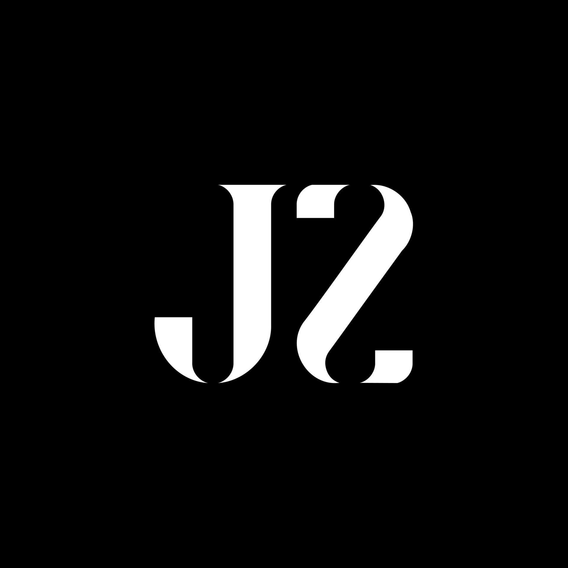JZ J Z letter logo design. Initial letter JZ uppercase monogram logo