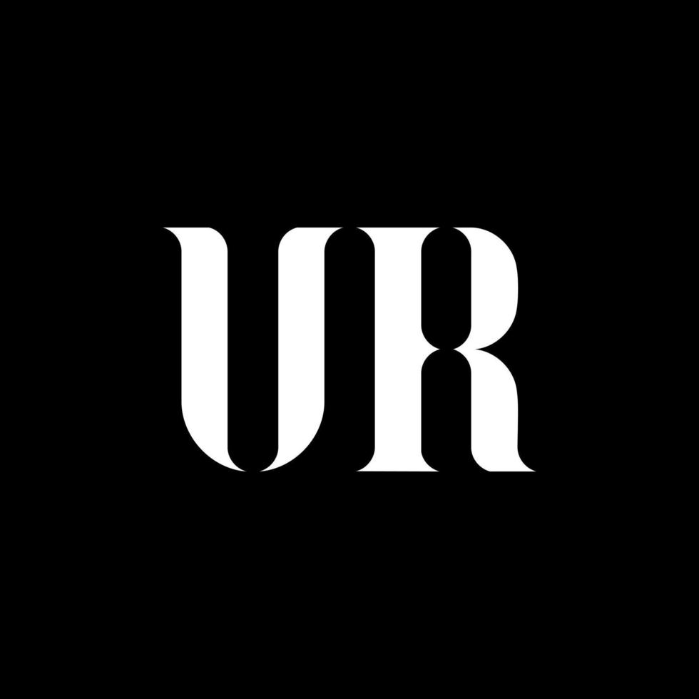 UR U R letter logo design. Initial letter UR linked circle uppercase monogram logo white color. UR logo, U R design. UR, U R vector