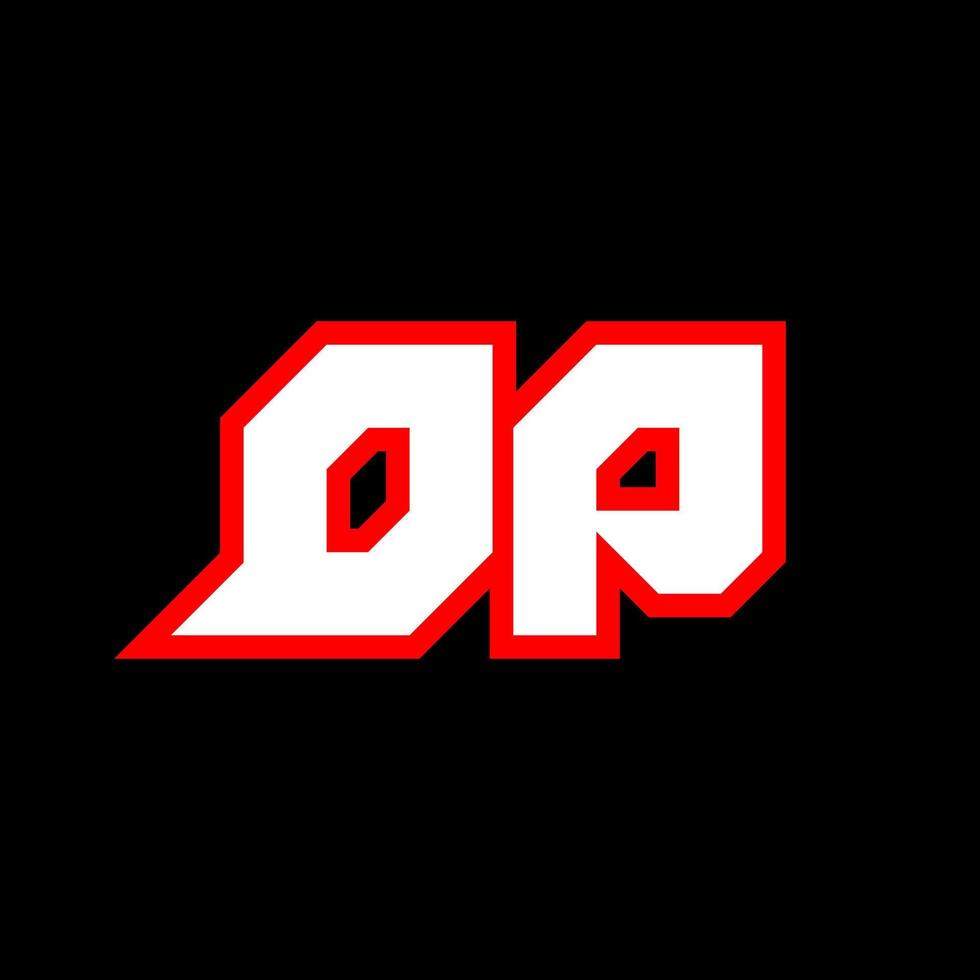 diseño de logotipo dp, diseño inicial de letras dp con estilo de ciencia ficción. logotipo dp para juegos, deportes, tecnología, digital, comunidad o negocios. dp sport fuente de alfabeto cursiva moderna. fuentes tipográficas de estilo urbano. vector