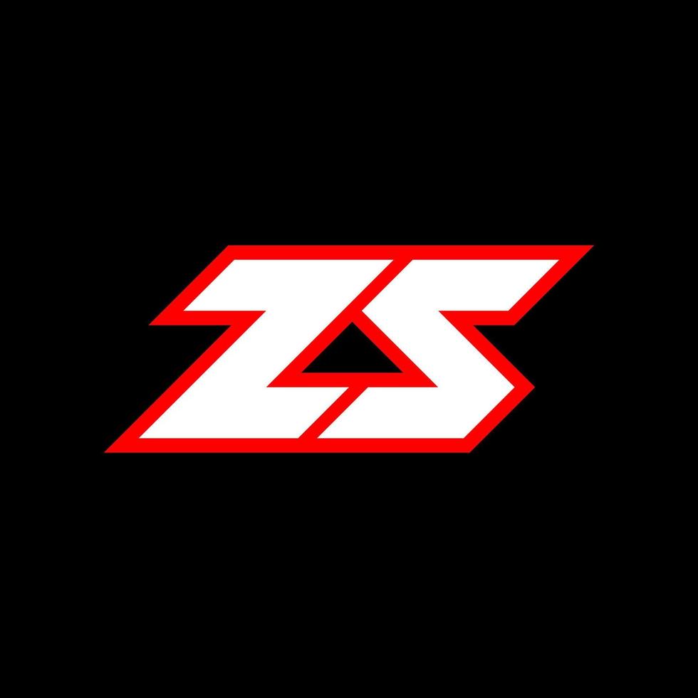 Diseño de logotipo zs, diseño inicial de letras zs con estilo de ciencia ficción. logotipo zs para juegos, deportes, tecnología, digital, comunidad o negocio. fuente de alfabeto cursiva moderna zs sport. fuentes tipográficas de estilo urbano. vector