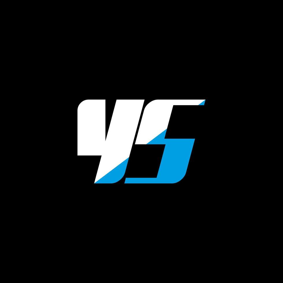 diseño del logotipo de la letra ys sobre fondo negro. ys creative iniciales carta logo concepto. diseño de icono ys. ys diseño de icono de letra blanca y azul sobre fondo negro. sí vector