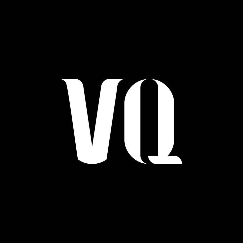 VQ V Q letter logo design. Initial letter VQ linked circle uppercase monogram logo white color. VQ logo, V Q design. VQ, V Q vector