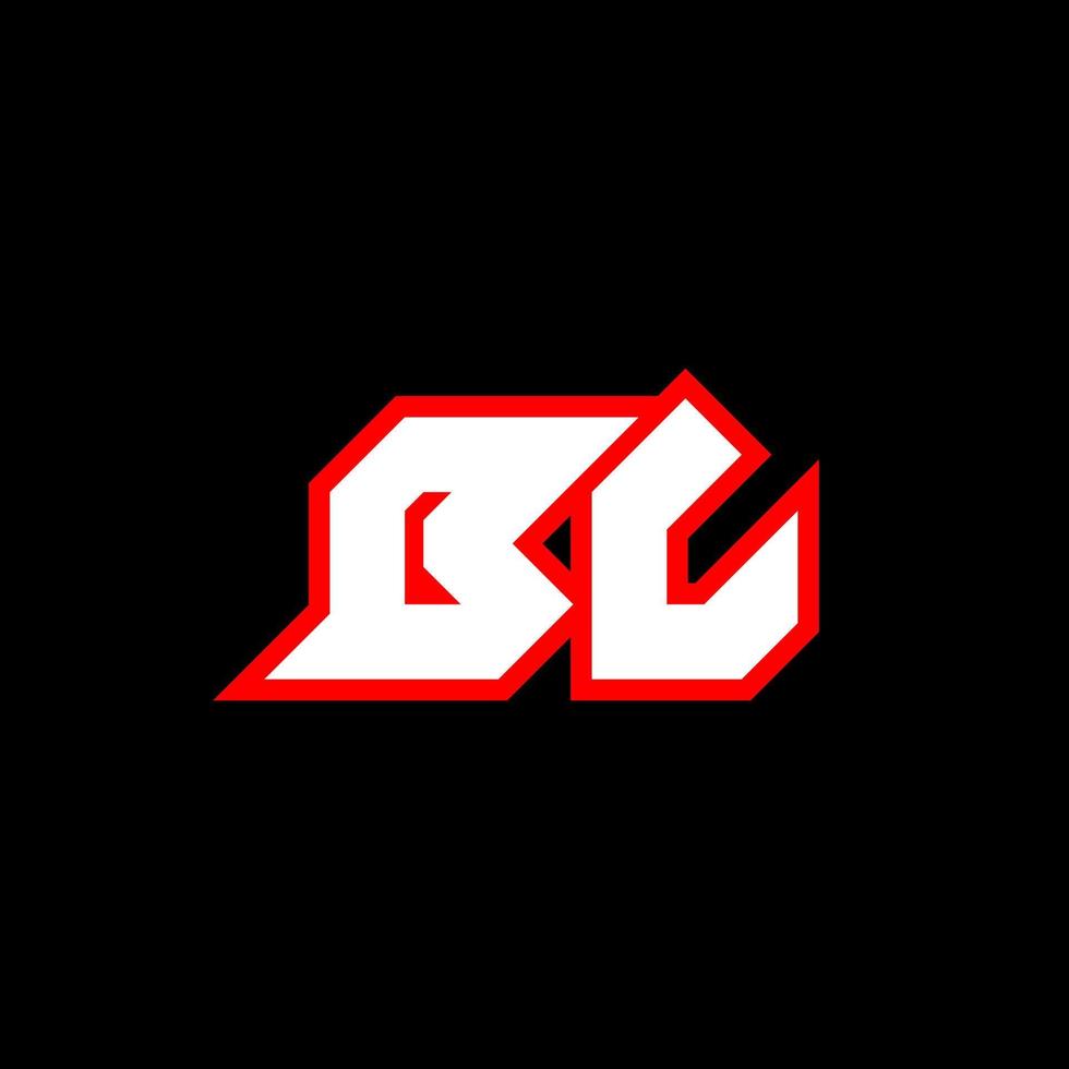 BL logo design, initial BL letter design with sci-fi style. BL logo for game, esport, Technology, Digital, Community or Business. B L sport modern Italic alphabet font. Typography urban style fonts. vector