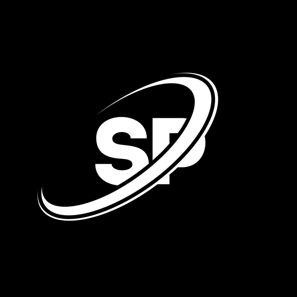 diseño del logotipo de la letra sp sp. letra inicial sp círculo vinculado en mayúsculas logo monograma rojo y azul. logotipo sp, diseño sp. sp, sp vector