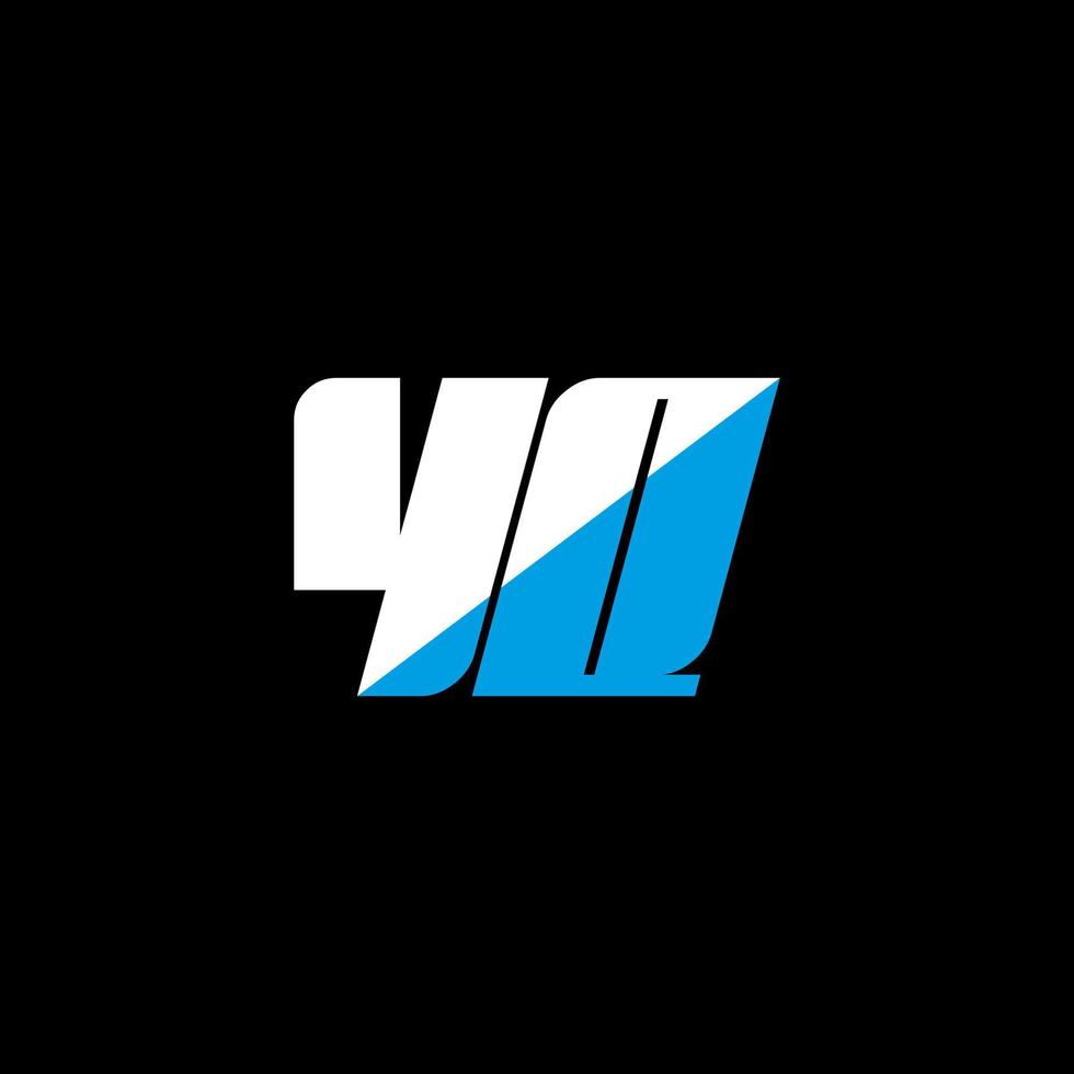 diseño de logotipo de letra yq sobre fondo negro. yq concepto creativo del logotipo de la letra de las iniciales. diseño de icono yq. yq diseño de icono de letra blanca y azul sobre fondo negro. y q vector