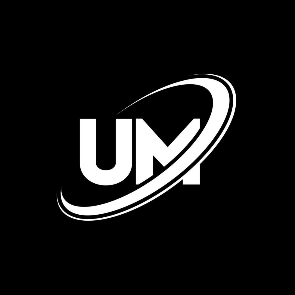 UM U M letter logo design. Initial letter UM linked circle uppercase monogram logo red and blue. UM logo, U M design. um, u m vector
