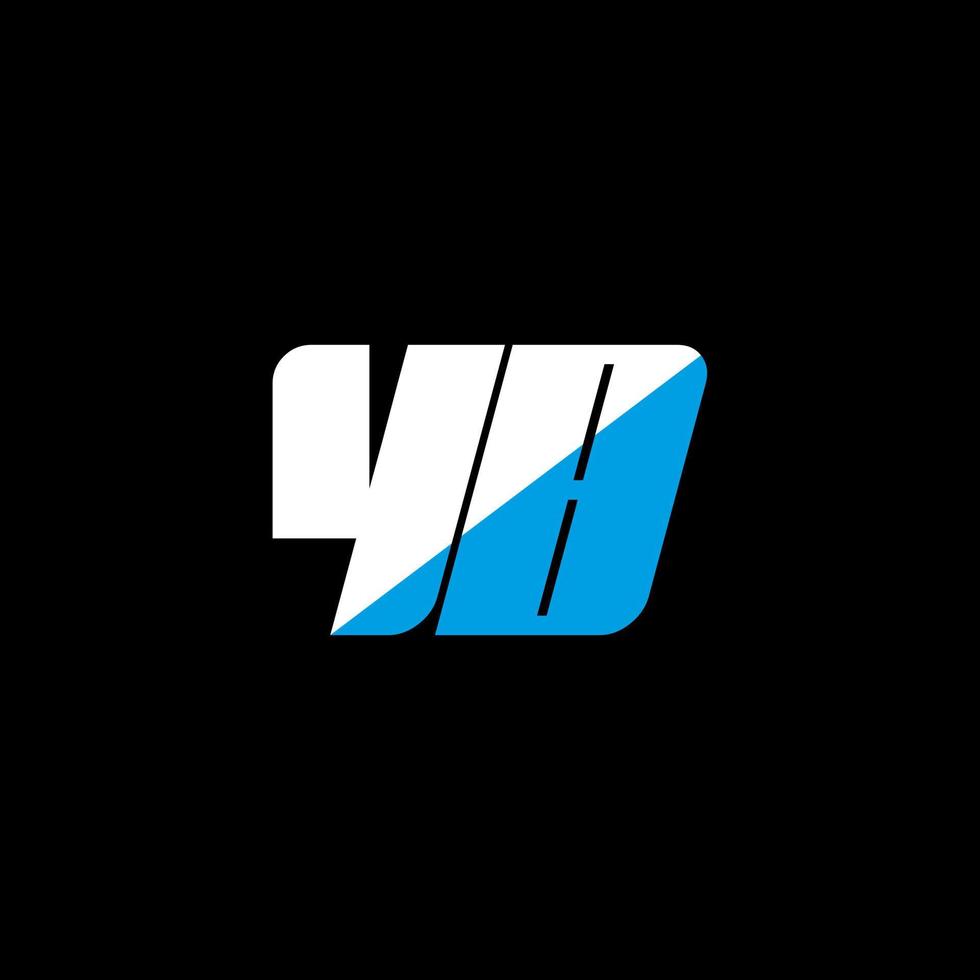 YB letter logo design on black background. YB creative initials letter logo concept. YB icon design. YB white and blue letter icon design on black background. Y B vector