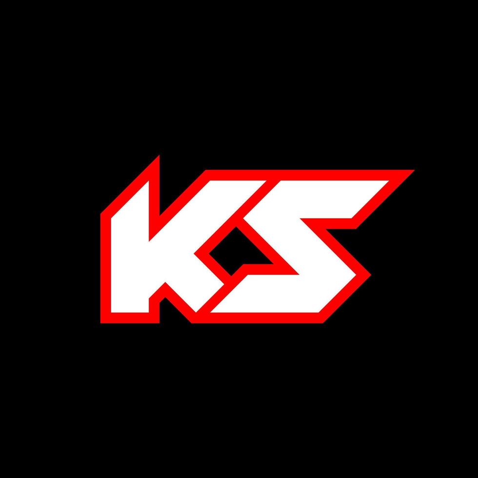 KS logo design, initial KS letter design with sci-fi style. KS logo for game, esport, Technology, Digital, Community or Business. K S sport modern Italic alphabet font. Typography urban style fonts. vector