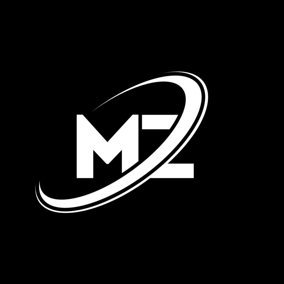 diseño del logotipo de la letra mz mz. letra inicial mz círculo vinculado en mayúsculas logo monograma rojo y azul. logotipo mz, diseño mz. mz, mz vector