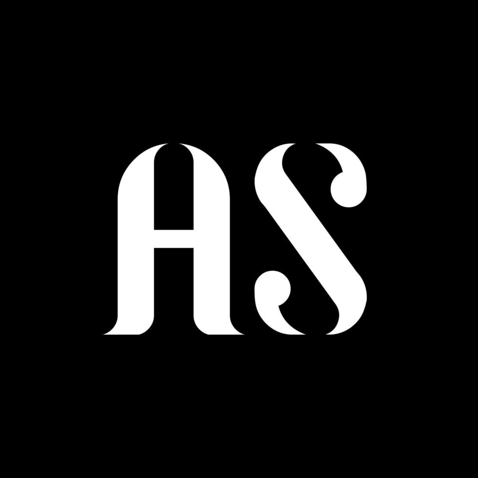 AS A S letter logo design. Initial letter AS linked circle uppercase monogram logo white color. AS logo, A S design. AS, A S vector