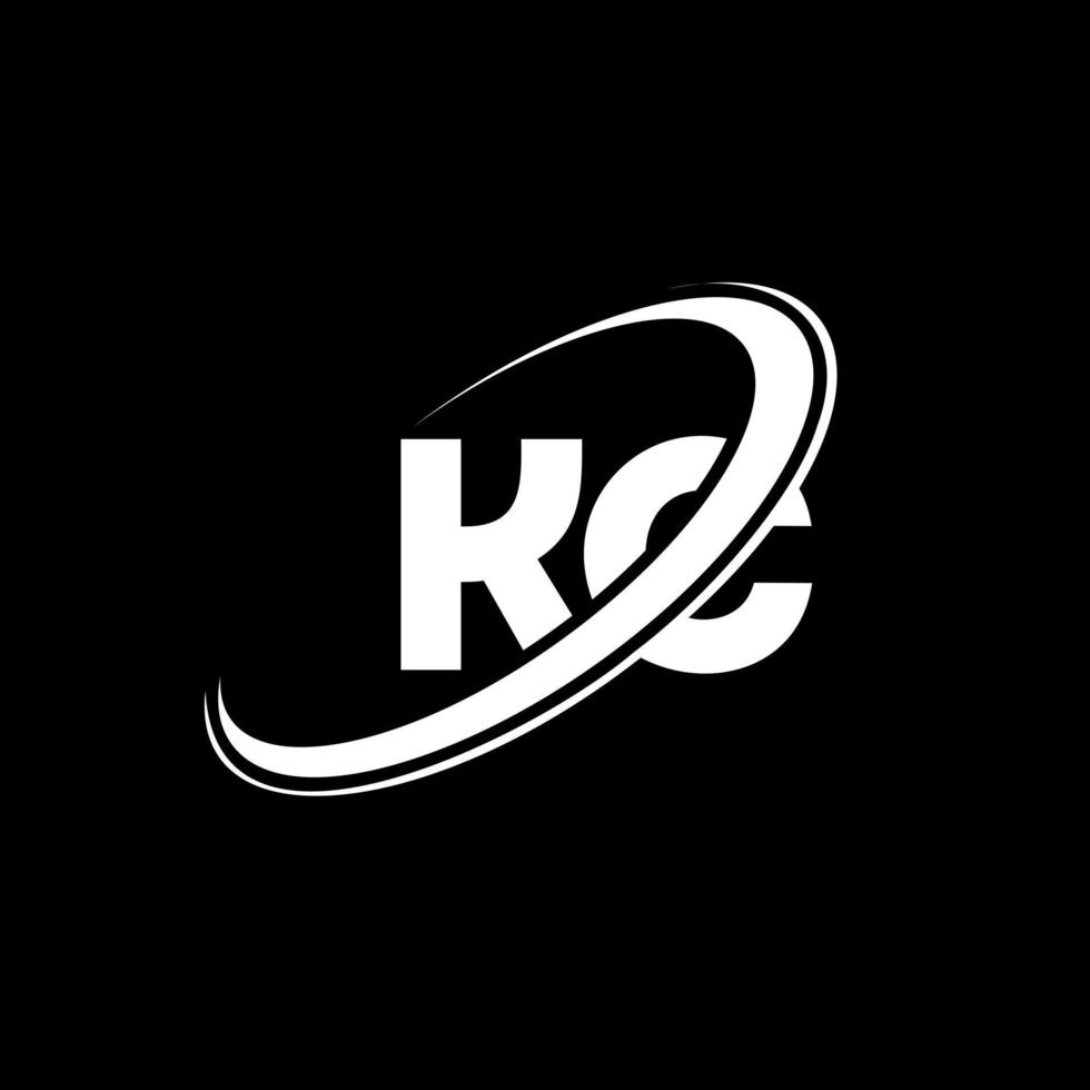 diseño del logotipo de la letra kc kc. letra inicial kc círculo vinculado en mayúsculas logotipo del monograma rojo y azul. logotipo de kc, diseño de kc. kc, kc vector