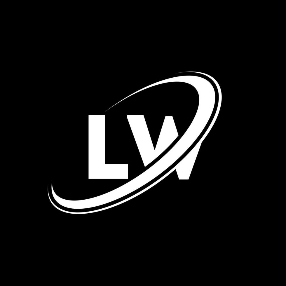 LW L W letter logo design. Initial letter LW linked circle uppercase monogram logo red and blue. LW logo, L W design. lw, l w vector