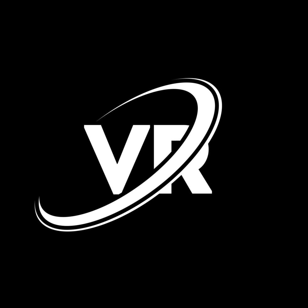 diseño del logotipo de la letra vr vr. letra inicial vr círculo vinculado en mayúsculas logo monograma rojo y azul. logotipo vr, diseño vr. vr, vr vector