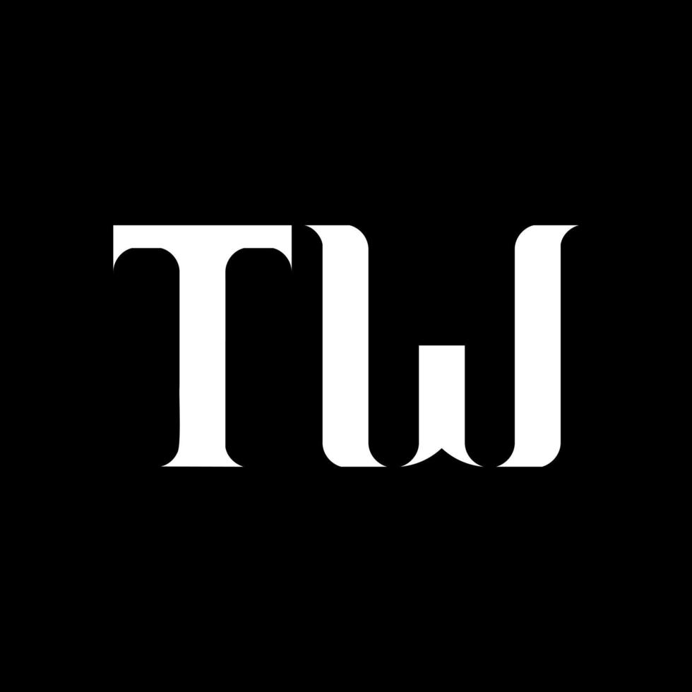 TW T W letter logo design. Initial letter TW linked circle uppercase monogram logo white color. TW logo, T W design. TW, T W vector