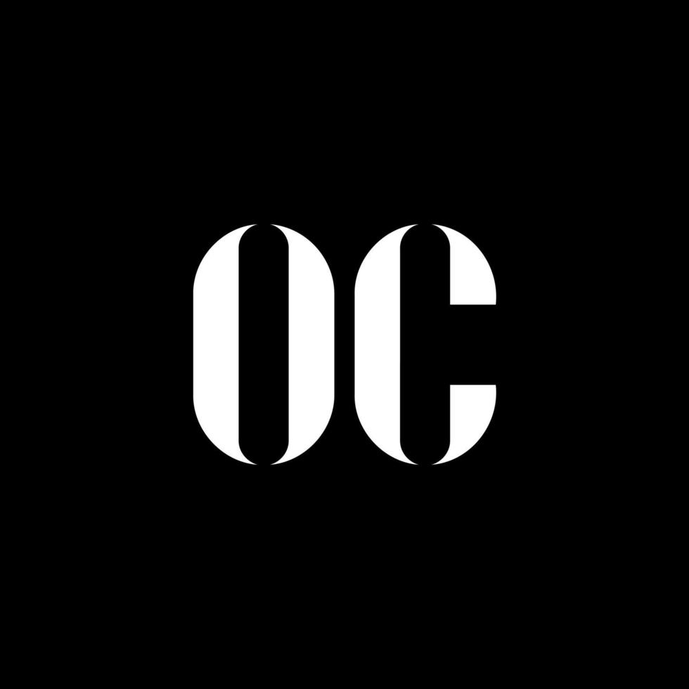 OC letter logo design. Initial letter OC uppercase monogram logo white color. OC logo, O C design. OC, O C vector