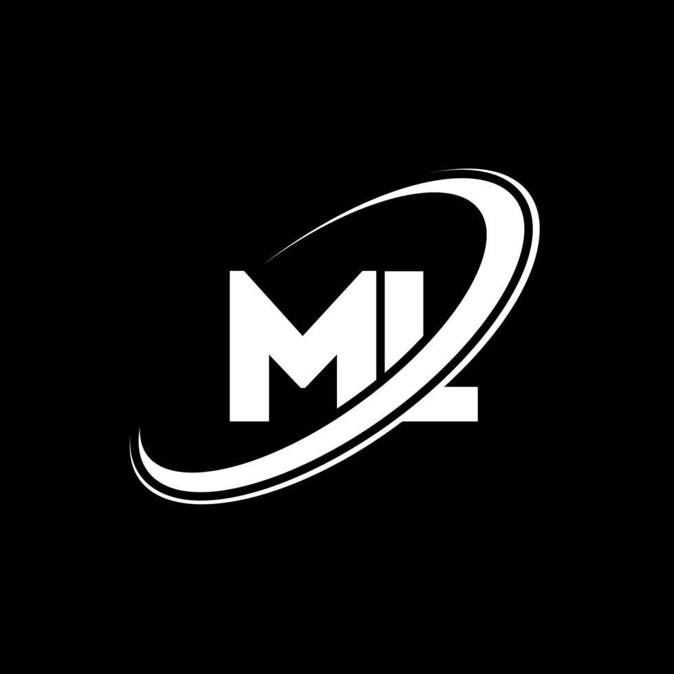 diseño del logotipo de la letra ml ml. letra inicial ml círculo vinculado en mayúsculas logo monograma rojo y azul. logotipo de ml, diseño de ml. ml, ml vector