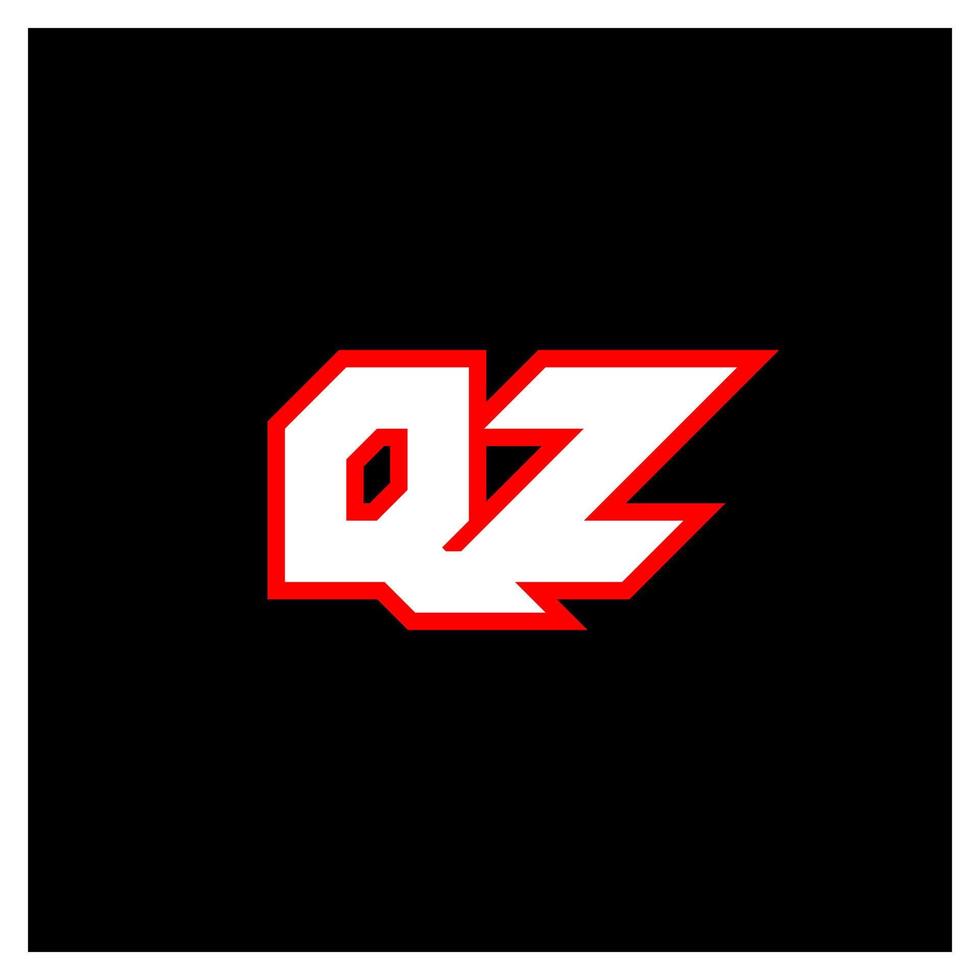 QZ logo design, initial QZ letter design with sci-fi style. QZ logo for game, esport, Technology, Digital, Community or Business. Q Z sport modern Italic alphabet font. Typography urban style fonts. vector