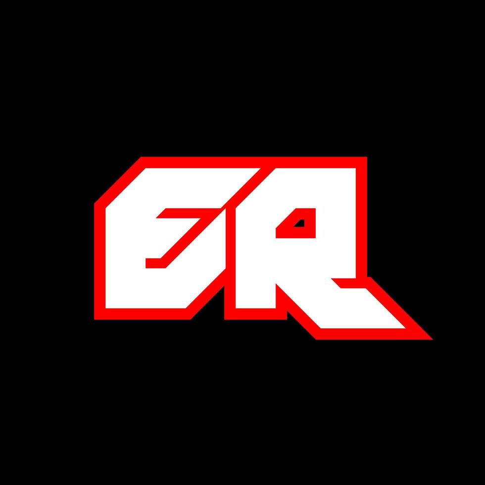 ER logo design, initial ER letter design with sci-fi style. ER logo for game, esport, Technology, Digital, Community or Business. E R sport modern Italic alphabet font. Typography urban style fonts. vector