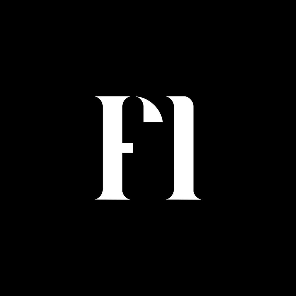 diseño del logotipo de la letra fi fi. letra inicial fi mayúscula monograma logo color blanco. logotipo fi, diseño fi. fí, fí vector