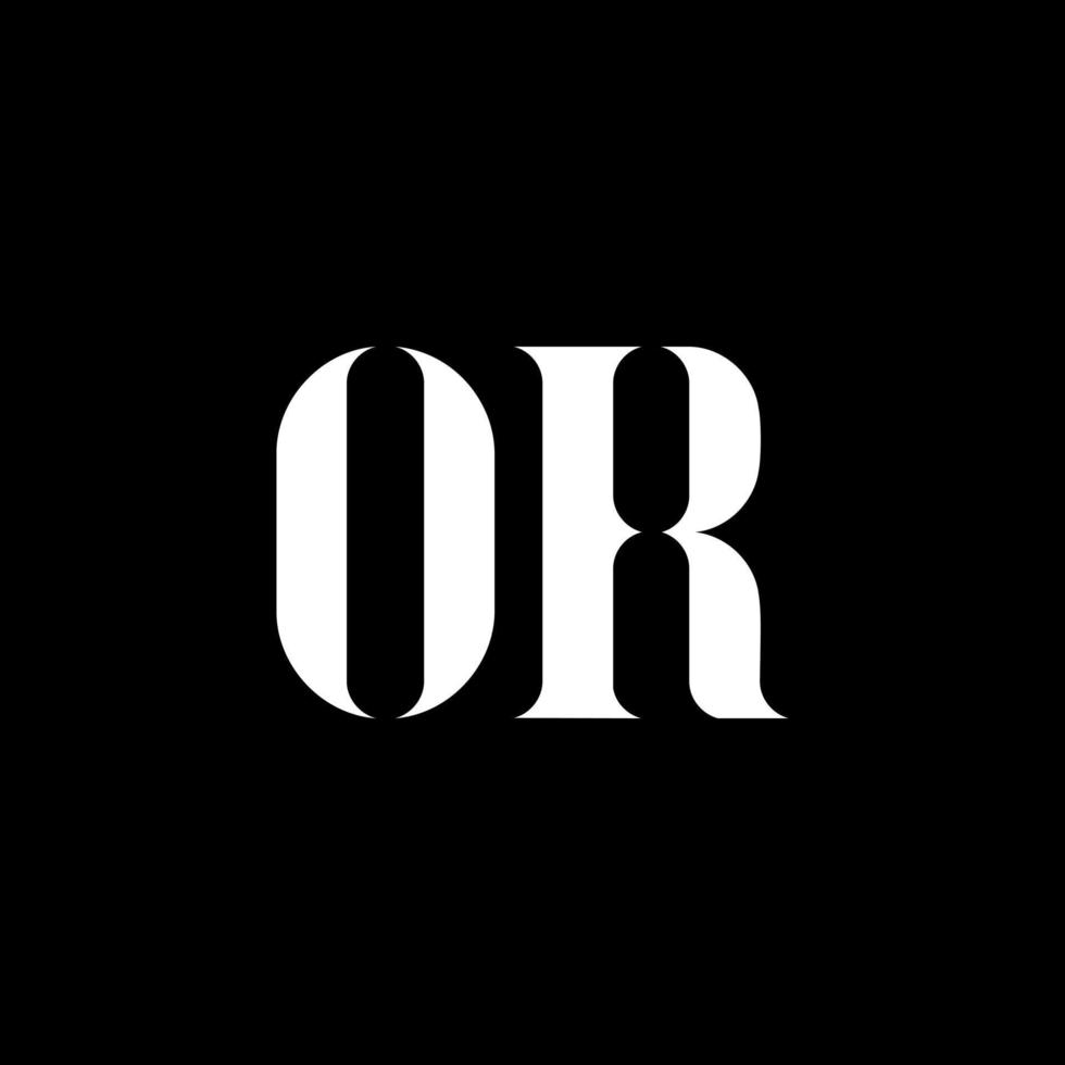 OR letter logo design. Initial letter OR uppercase monogram logo white color. OR logo, O R design. OR, O R vector