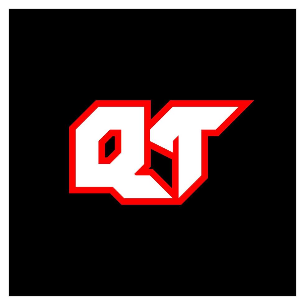 QT logo design, initial QT letter design with sci-fi style. QT logo for game, esport, Technology, Digital, Community or Business. Q T sport modern Italic alphabet font. Typography urban style fonts. vector
