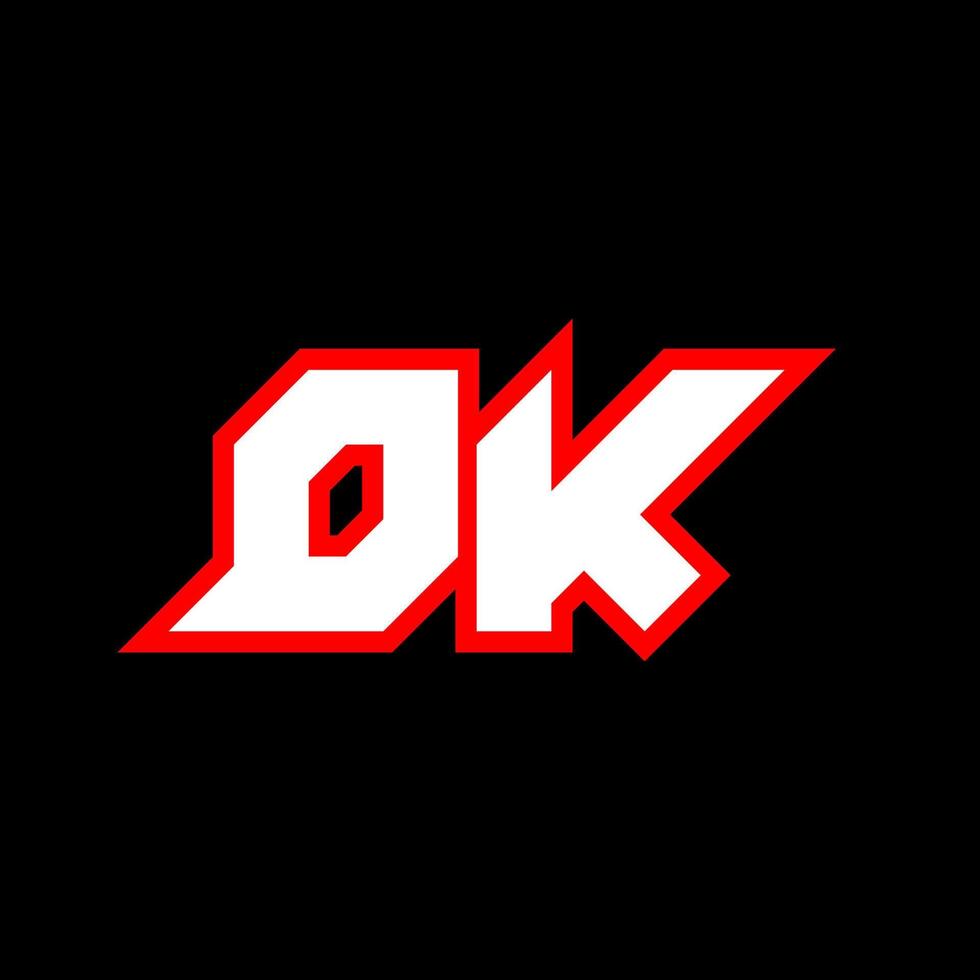 Diseño de logotipo dk, diseño inicial de letras dk con estilo de ciencia ficción. logotipo dk para juegos, deportes, tecnología, digital, comunidad o negocios. fuente de alfabeto cursiva moderna dk sport. fuentes tipográficas de estilo urbano. vector