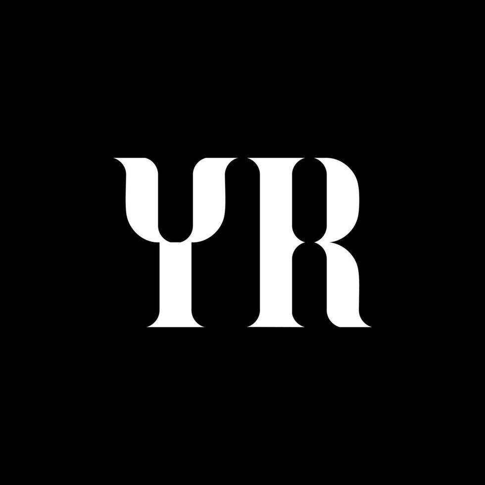 YR Y R letter logo design. Initial letter YR uppercase monogram logo white color. YR logo, Y R design. YR, Y R vector