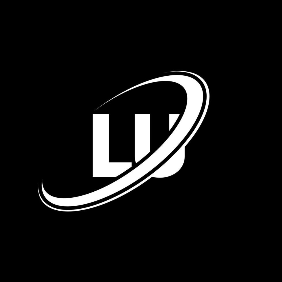 diseño del logotipo de la letra lu lu. letra inicial lu círculo vinculado en mayúsculas logo monograma rojo y azul. logotipo lu, diseño lu. lu, lu vector