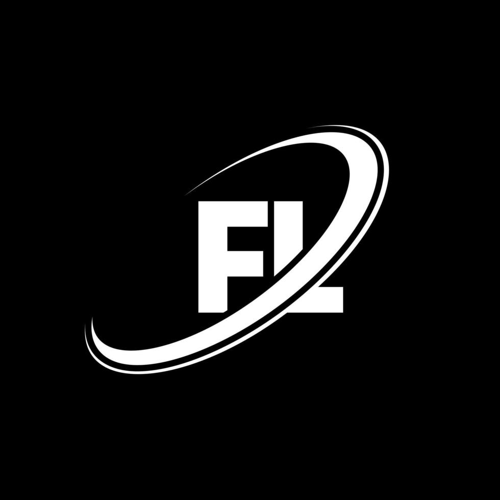 FL F L letter logo design. Initial letter FL linked circle uppercase monogram logo red and blue. FL logo, F L design. fl, f l vector