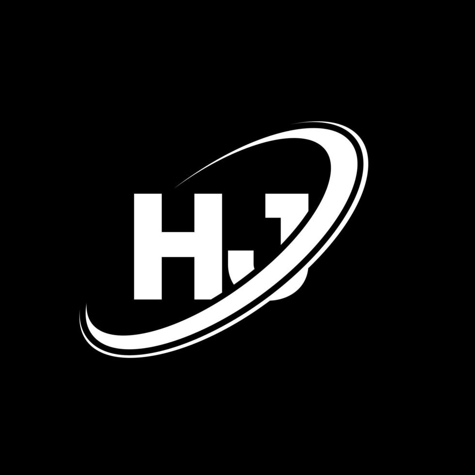 diseño del logotipo de la letra hj hj. letra inicial hj círculo vinculado en mayúsculas logo monograma rojo y azul. logotipo hj, diseño hj. hj, hj vector