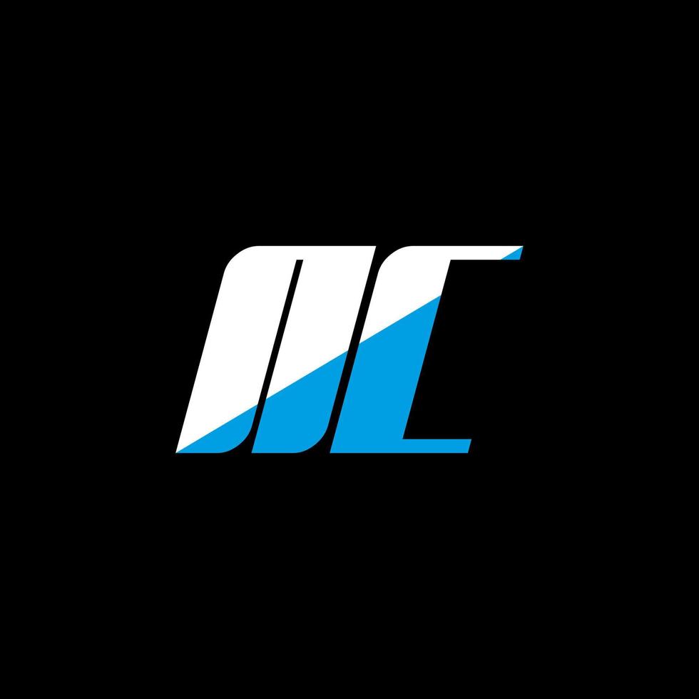 NC letter logo design on black background. NC creative initials letter logo concept. NC icon design. NC white and blue letter icon design on black background. N C vector