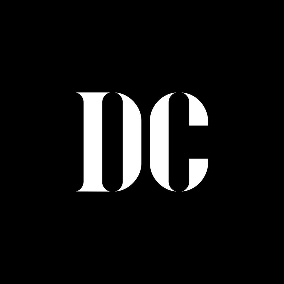 diseño del logotipo de la letra dc dc. letra inicial dc mayúscula monograma logo color blanco. logotipo de CC, diseño de CC. corriente continua, corriente continua vector