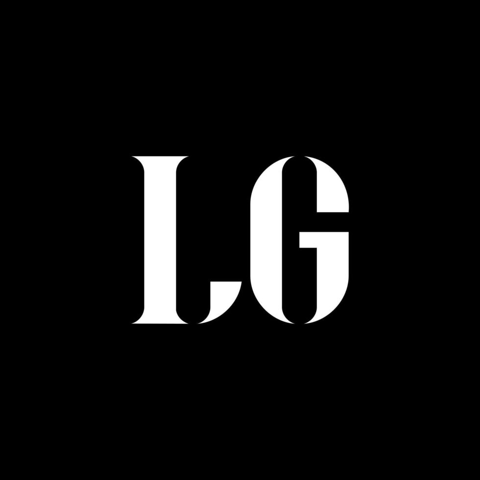 LG L G letter logo design. Initial letter LG uppercase monogram logo white color. LG logo, L G design. LG, L G vector