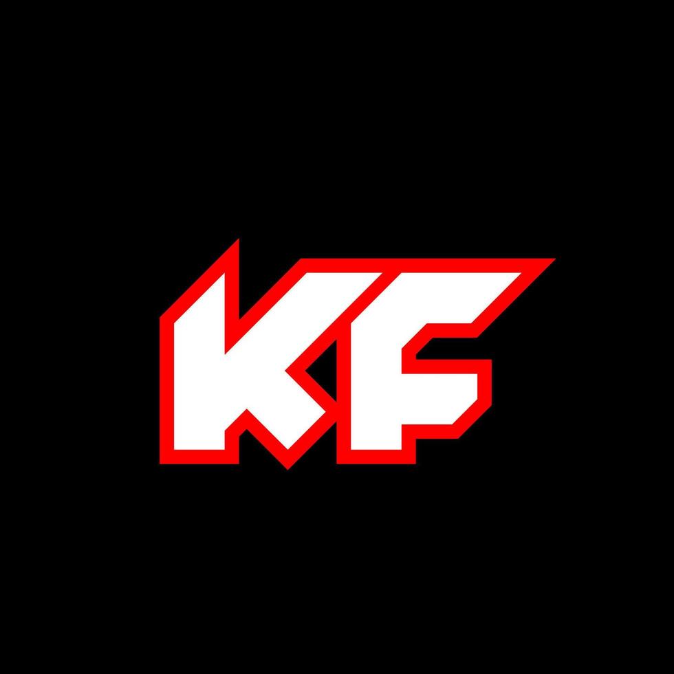 diseño de logotipo kf, diseño inicial de letras kf con estilo de ciencia ficción. logotipo de kf para juegos, deportes, tecnología, digital, comunidad o negocio. fuente de alfabeto cursiva moderna kf sport. fuentes tipográficas de estilo urbano. vector