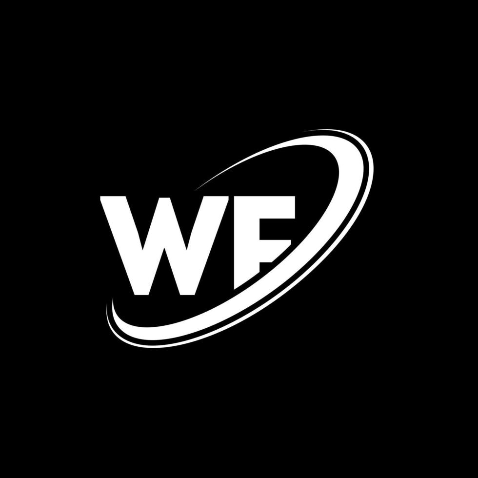 diseño del logotipo de la letra wf wf. letra inicial wf círculo vinculado en mayúsculas logo monograma rojo y azul. logotipo wf, diseño wf. wf, wf vector