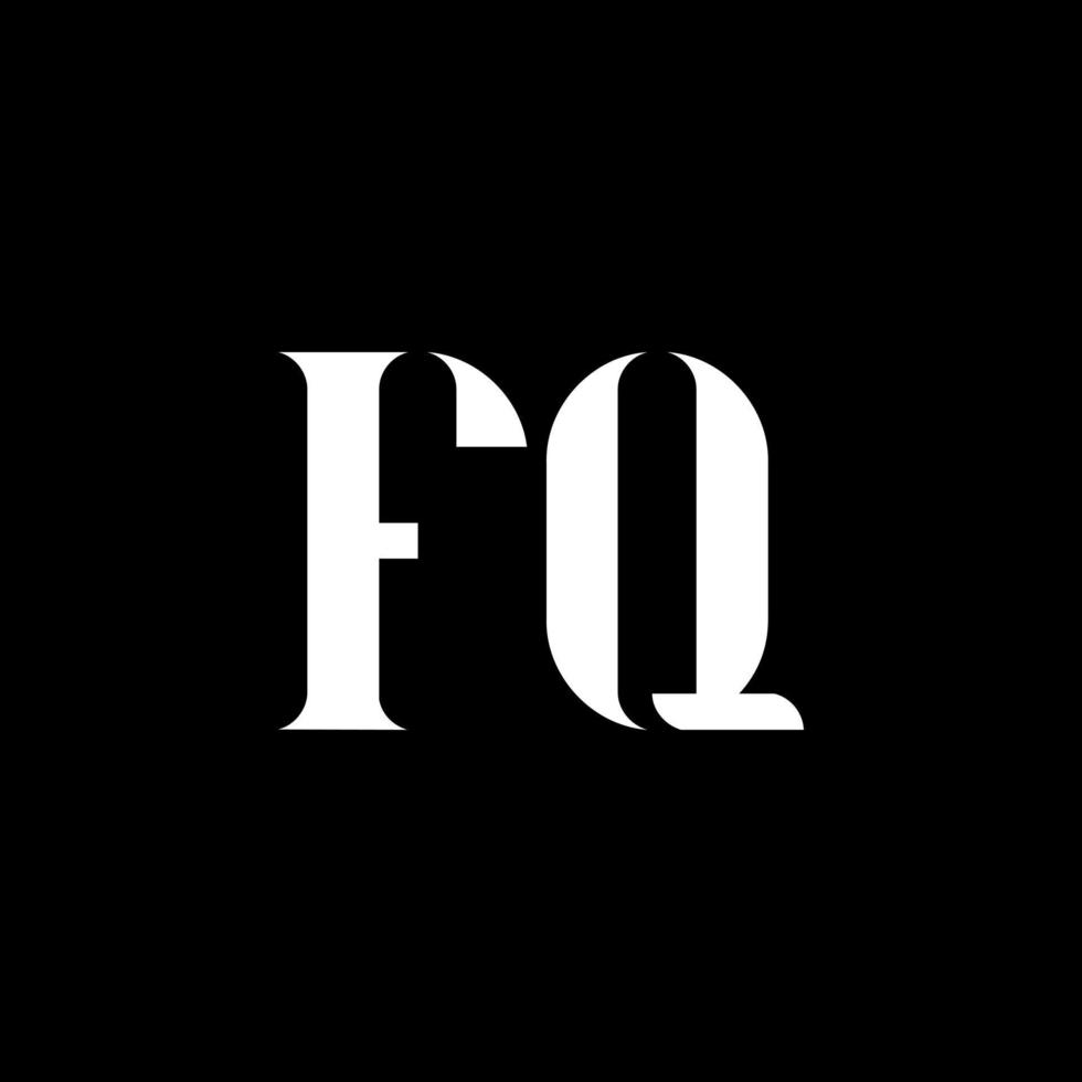 FQ F Q letter logo design. Initial letter FQ uppercase monogram logo white color. FQ logo, F Q design. FQ, F Q vector
