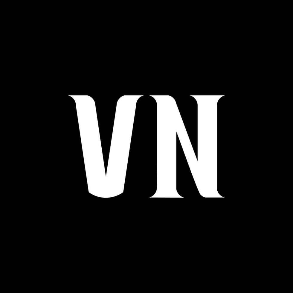 diseño del logotipo de la letra vn vn. letra inicial vn círculo vinculado en mayúsculas logotipo monograma color blanco. logotipo vn, diseño vn. vn, vn vector