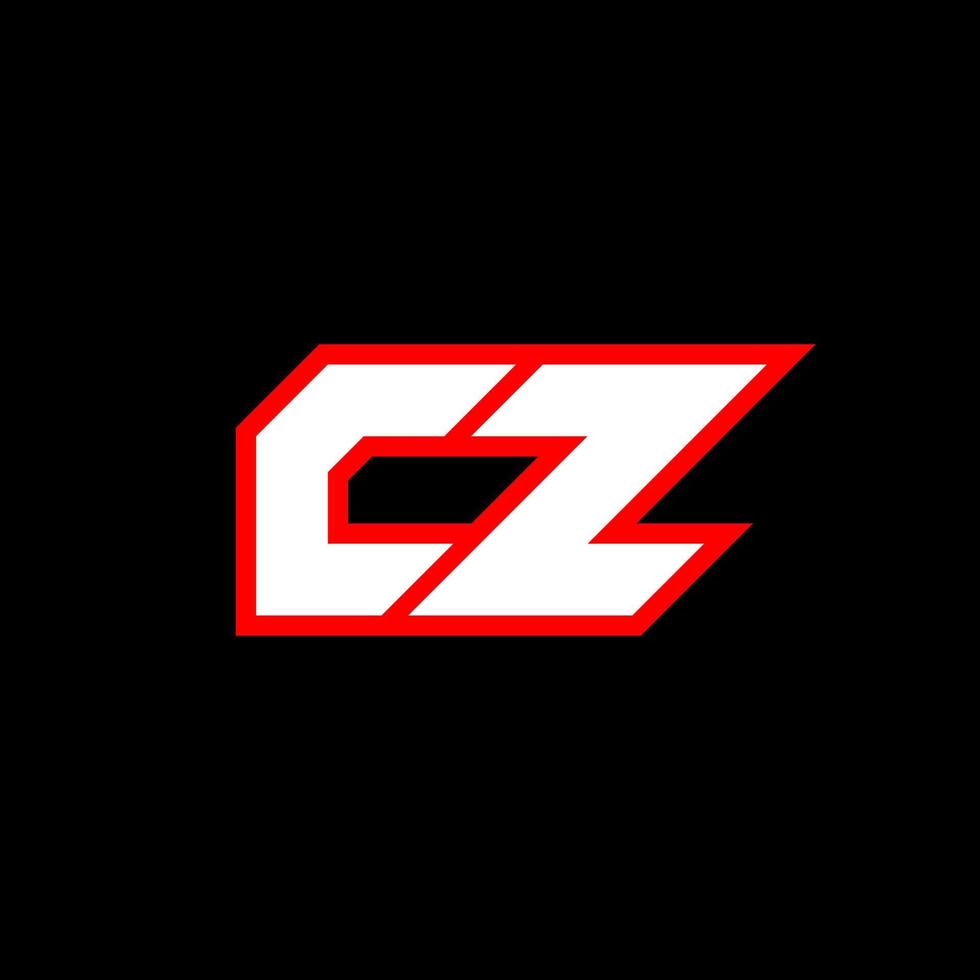 diseño de logotipo cz, diseño de letra cz inicial con estilo de ciencia ficción. logotipo cz para juegos, deportes, tecnología, digital, comunidad o negocios. cz sport fuente de alfabeto cursiva moderna. fuentes tipográficas de estilo urbano. vector