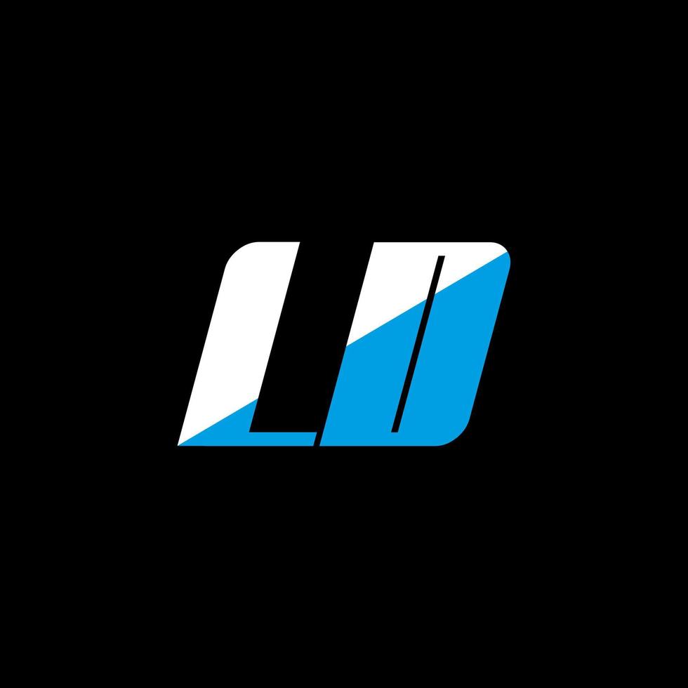 diseño de logotipo de letra ld sobre fondo negro. concepto de logotipo de letra de iniciales creativas ld. diseño de icono ld. ld diseño de icono de letra blanca y azul sobre fondo negro. viejo vector