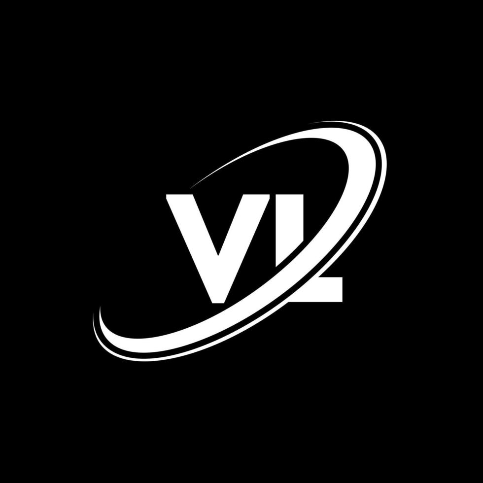 VL V L letter logo design. Initial letter VL linked circle