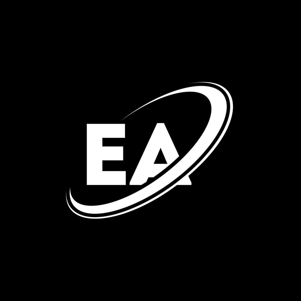 diseño del logotipo de la letra ea ea. letra inicial ea círculo vinculado en mayúsculas logo monograma rojo y azul. logotipo de ea, diseño de ea. ea, ea vector