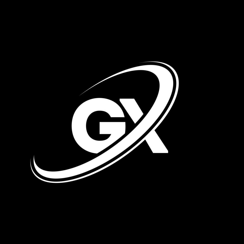 diseño del logotipo de la letra gx gx. letra inicial gx círculo vinculado en mayúsculas logo monograma rojo y azul. logotipo gx, diseño gx. gx, gx vector