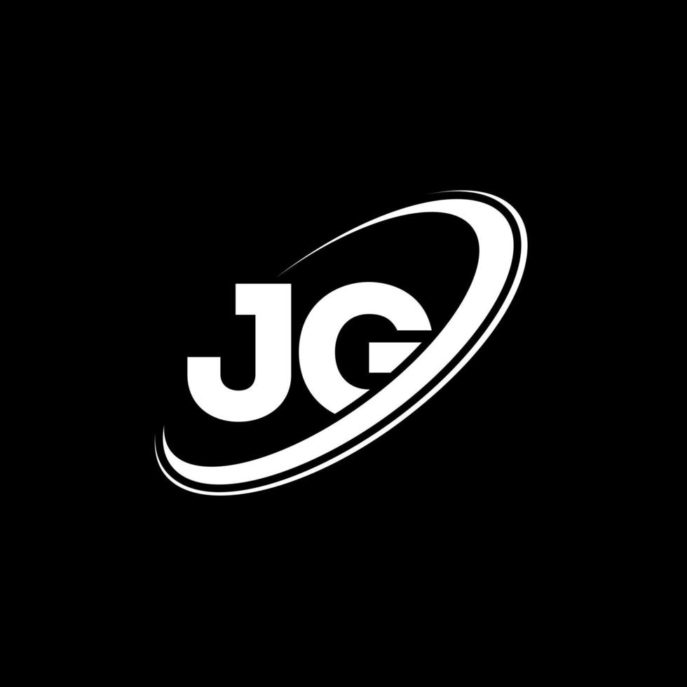 diseño del logotipo de la letra jg jg. letra inicial jg círculo vinculado en mayúsculas logotipo del monograma rojo y azul. logotipo jg, diseño jg. jg, jg vector