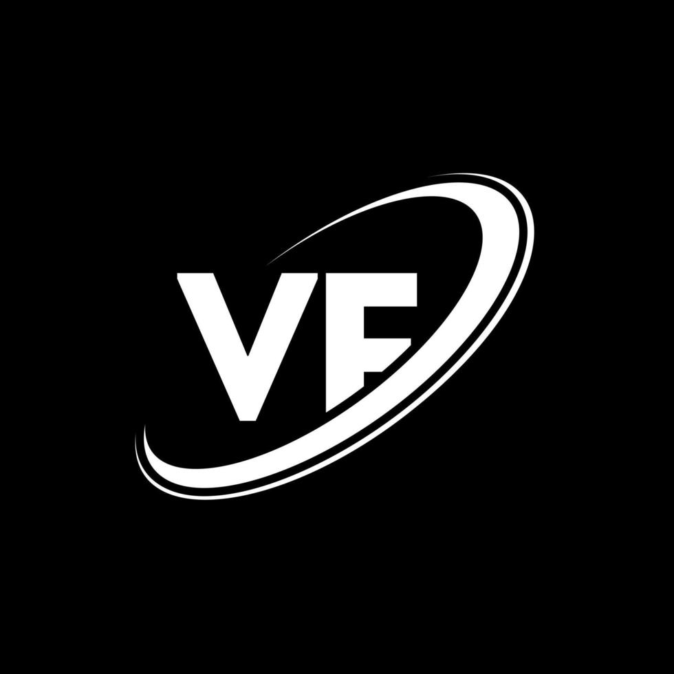 diseño del logotipo de la letra vf vf. letra inicial vf círculo vinculado en mayúsculas logo monograma rojo y azul. logotipo vf, diseño vf. vf, vf vector