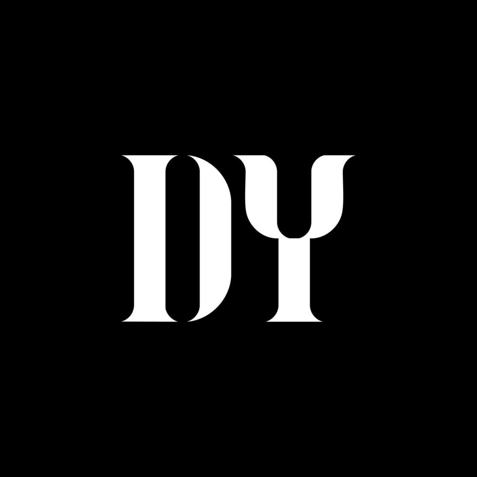 DY D Y letter logo design. Initial letter DY uppercase monogram logo white color. DY logo, D Y design. DY, D Y vector